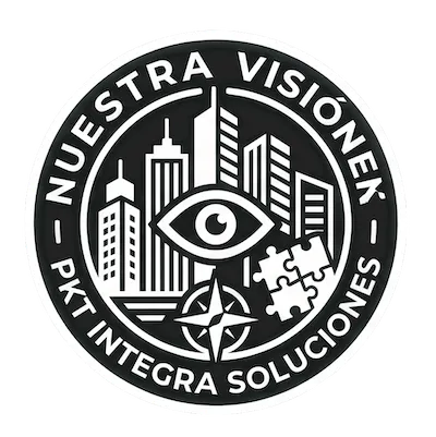 Emblema circular de Integra PKT con edificios
